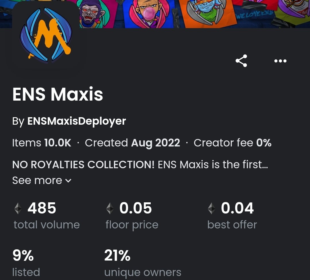 domainatrixxx's tweet photo. Day 52
Daily reminder for @opensea to verify @ENSMaxisNFT.
We need the check mark!
#openseaNFT https://t.co/0T682PfL8M