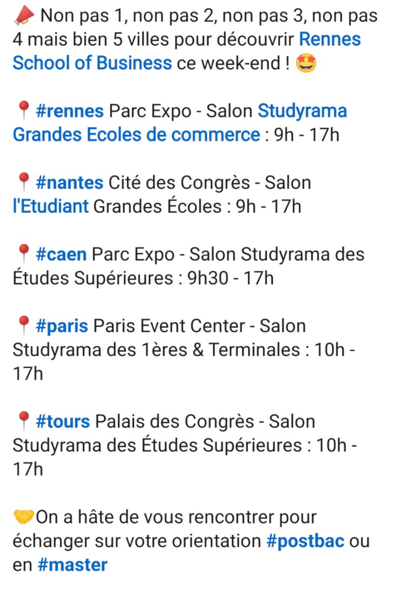 C'est ce weekend sur 5 villes ! Retrouvez- nous sur nos salons  #rennessb
