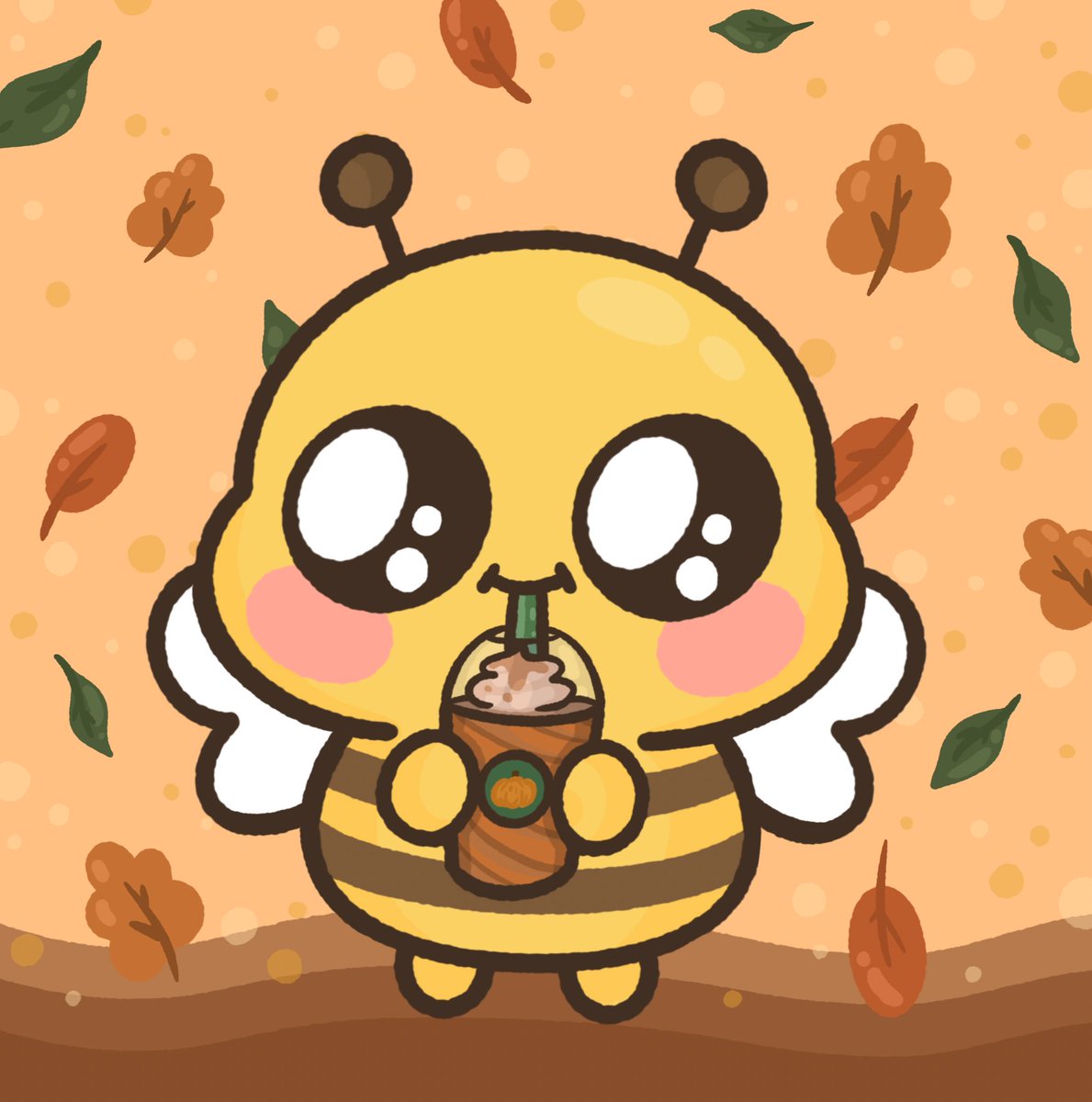 This little BeeBee is celebrating the Autumn season with a Pumpkin Spice Frappe! 

HapBEE Fall y’all! 🍂🎃