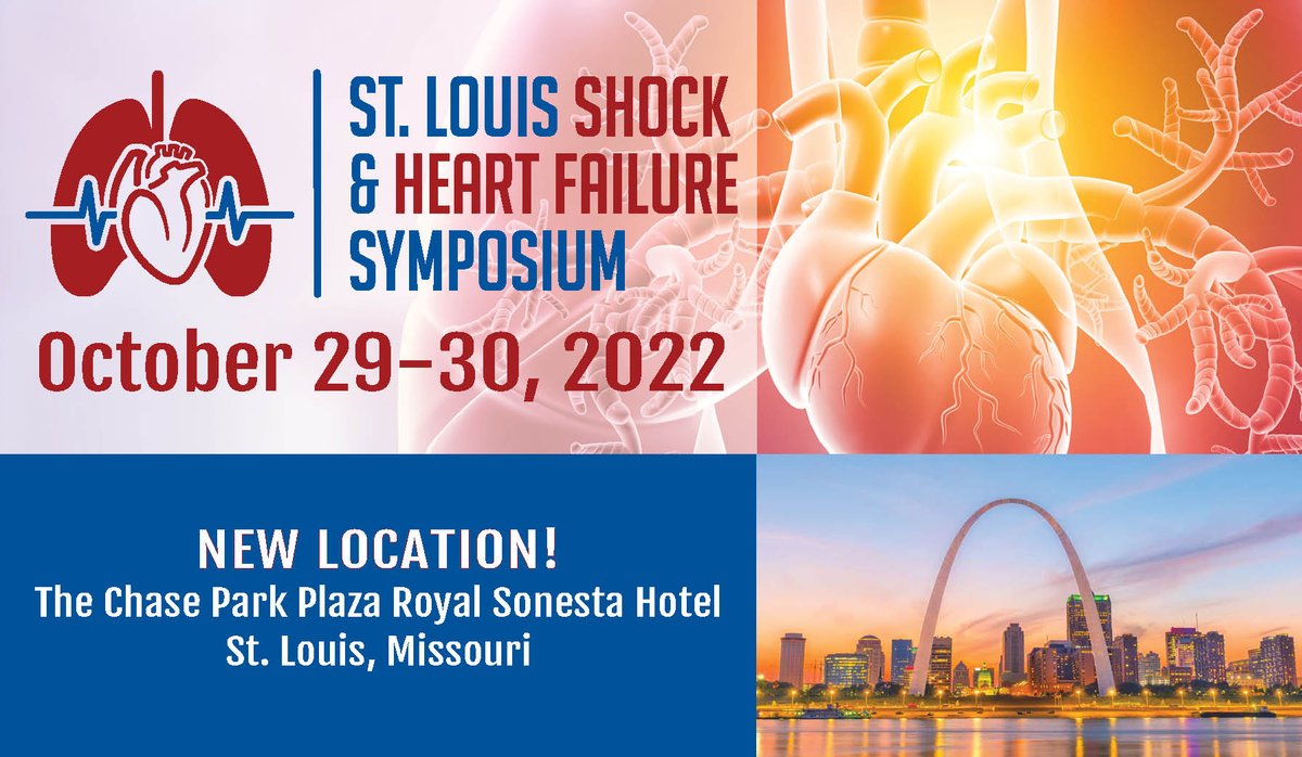 stlouisshock's tweet photo. The St. Louis Shock &amp; Heart Failure Symposium is coming up at the end of this month! Review the most current agenda to learn about all the topics, keynote lectures, and top speakers - this is one you can't miss!

AGENDA: https://t.co/YHHLeMtRql 
REGISTER: https://t.co/PaSjQ86Vrh https://t.co/tSTNrweHcS