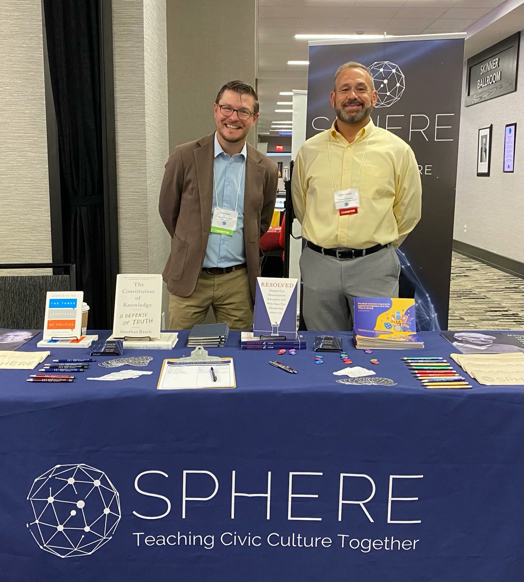 The Sphere Team had a wonderful time at #icss22!

@AllanCarey9 & @jfsnoad were happy to meet everyone who attended our immigration/econ sessions or stopped by our table just to say hi.

Thank you @IA_SSCouncil for making this event possible!

 #iasocialstudies #TeacherSphere #K12