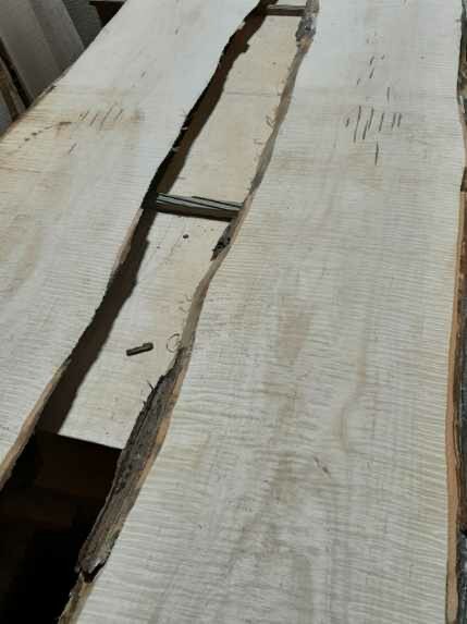 NWH_Inc's tweet photo. In case you missed it, at our NWH + NHLA Party we auctioned off a one-of-a-kind PRS Private Stock Guitar. Here are some behind-the-scenes photos showing the guitar-making process with wood straight out of our PA log yard. #CurlySoftMaple #SimpleNaturalHardwoods https://t.co/7RyfImTJTI