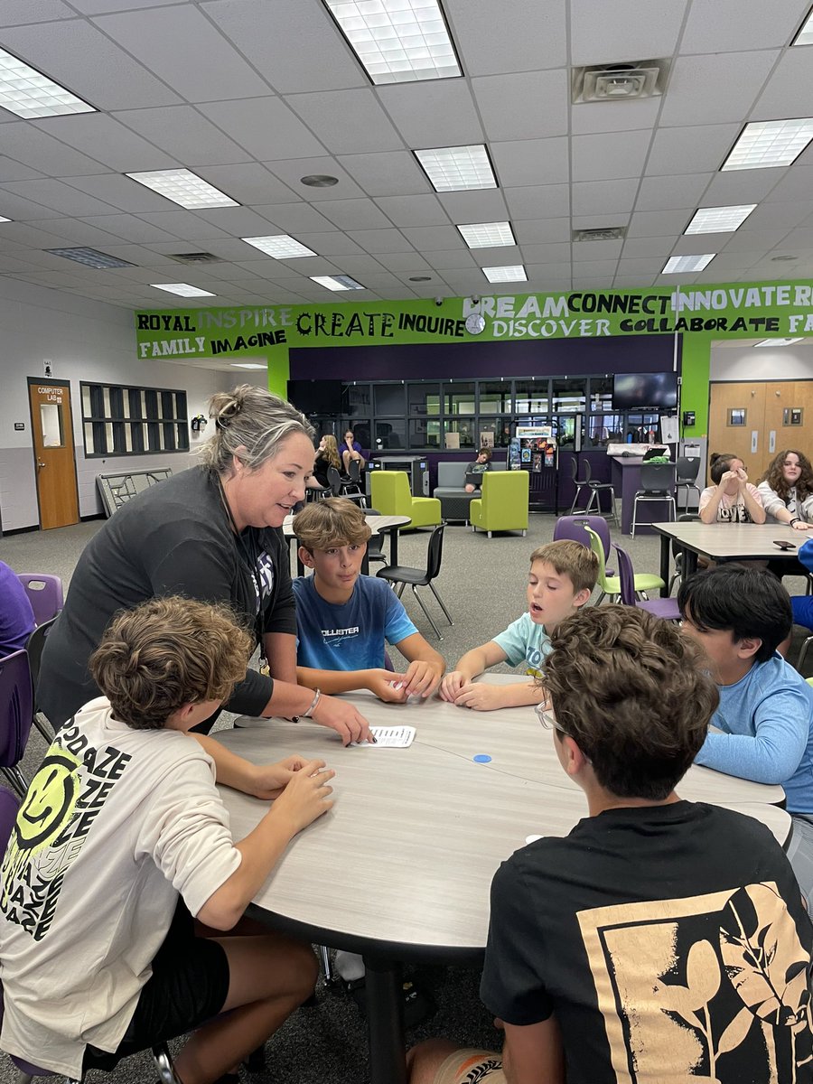 RRMSRoyalKnight's tweet photo. @RRMSRoyalKnight 7th grade math students problem solve through productive struggle to make connections using math. They are working in collaborative structures using taking chips, 6 degrees and problem solving puzzles! Way to go @mdinamid, Mrs. Brantley &amp; Ms Peterson! #rrmsallin https://t.co/o2p2cW1elR