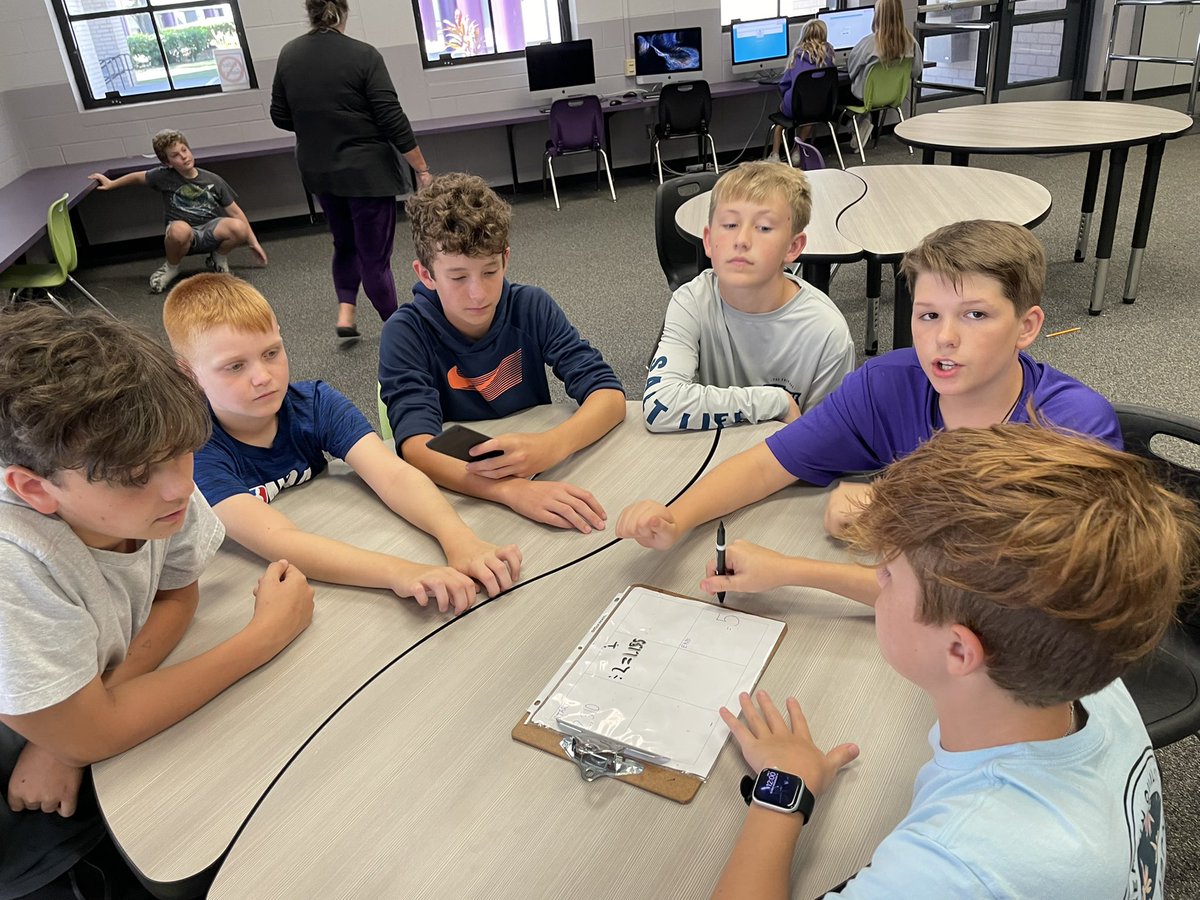 RRMSRoyalKnight's tweet photo. @RRMSRoyalKnight 7th grade math students problem solve through productive struggle to make connections using math. They are working in collaborative structures using taking chips, 6 degrees and problem solving puzzles! Way to go @mdinamid, Mrs. Brantley &amp; Ms Peterson! #rrmsallin https://t.co/o2p2cW1elR