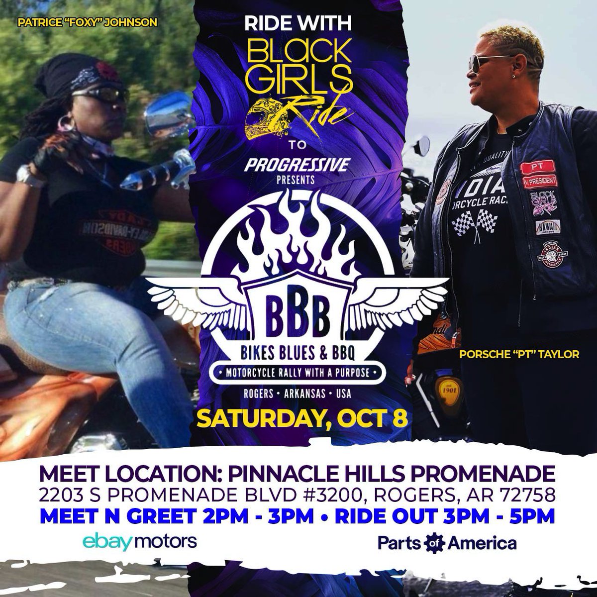 We’re rolling with @ebaymotors to #bikesbluesandbbq!  Meet us there tomorrow at 2pm!  Info on the flyer…