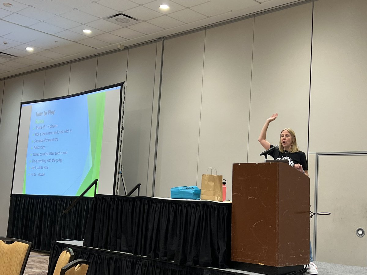 NMEzell's tweet photo. Having so much fun I’m forgetting to highlight. Love seeing my HCPS peeps, The Magic Book Bus and being part of the booknerdiest amazing trivia!! ❤️ #ncslma22 #TheMagicBookBus  @EHHSMrsRogers @kerirowe87 @MediaRms @debramsey95 @stacymcanulty @sarahpjustice @candidlibrarian https://t.co/OsK2U7QTHG