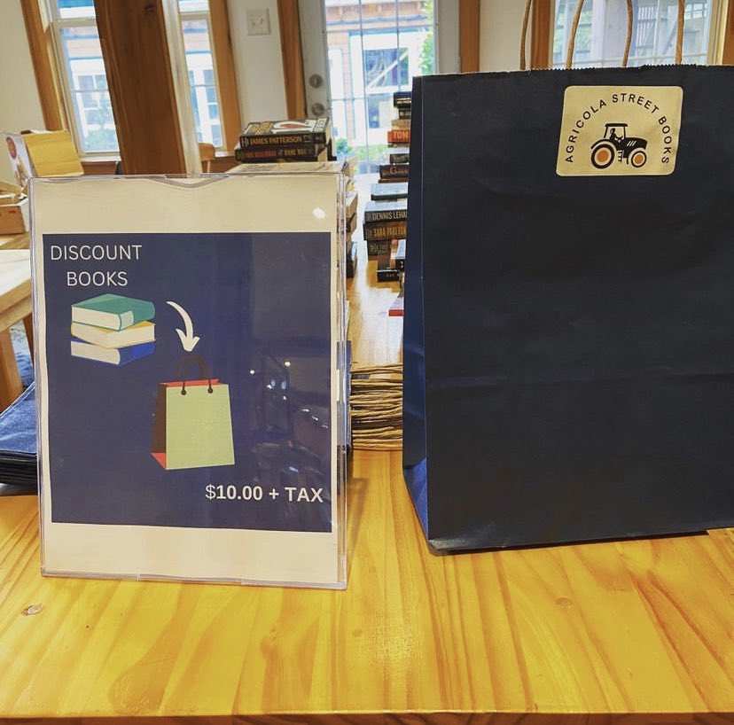 This weekend you can come on in and stuff a bag full of our discount books for $10.00!