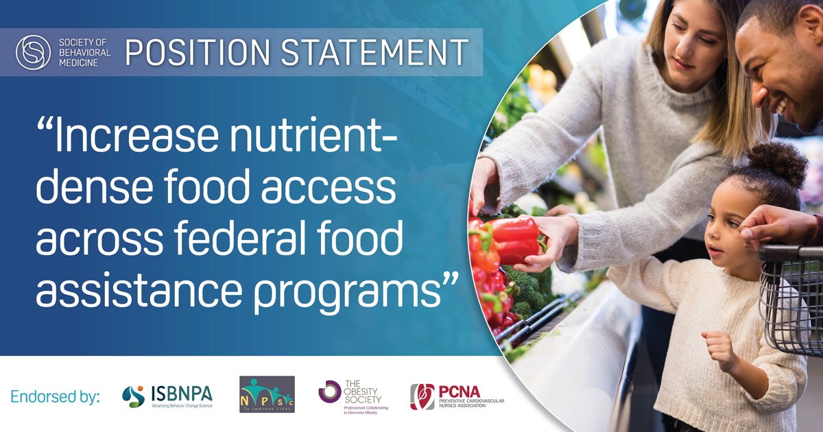 ElizabethLAdams's tweet photo. Thrilled to share our new position statement! @BehavioralMed supports policies to enhance #nutritionsecurity across federal food assistance programs, via consistent access, availability, and affordability of foods that promote well-being. 🍎🥑🥦
https://t.co/8cTU6LbicO https://t.co/EsIusxkqgB