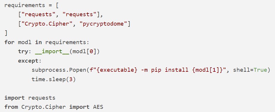 disasmdotme's tweet photo. 1/ Found an interesting #pypi #trojan today ~~

Oddly named package `buildoslibuploader` hides a multifunctional #stealer

Actions worth mention:
- Installation of extra packages via pip (why not set them in https://t.co/fXYfVYqcYJ or requirements.txt?) https://t.co/BHot4SwHhC