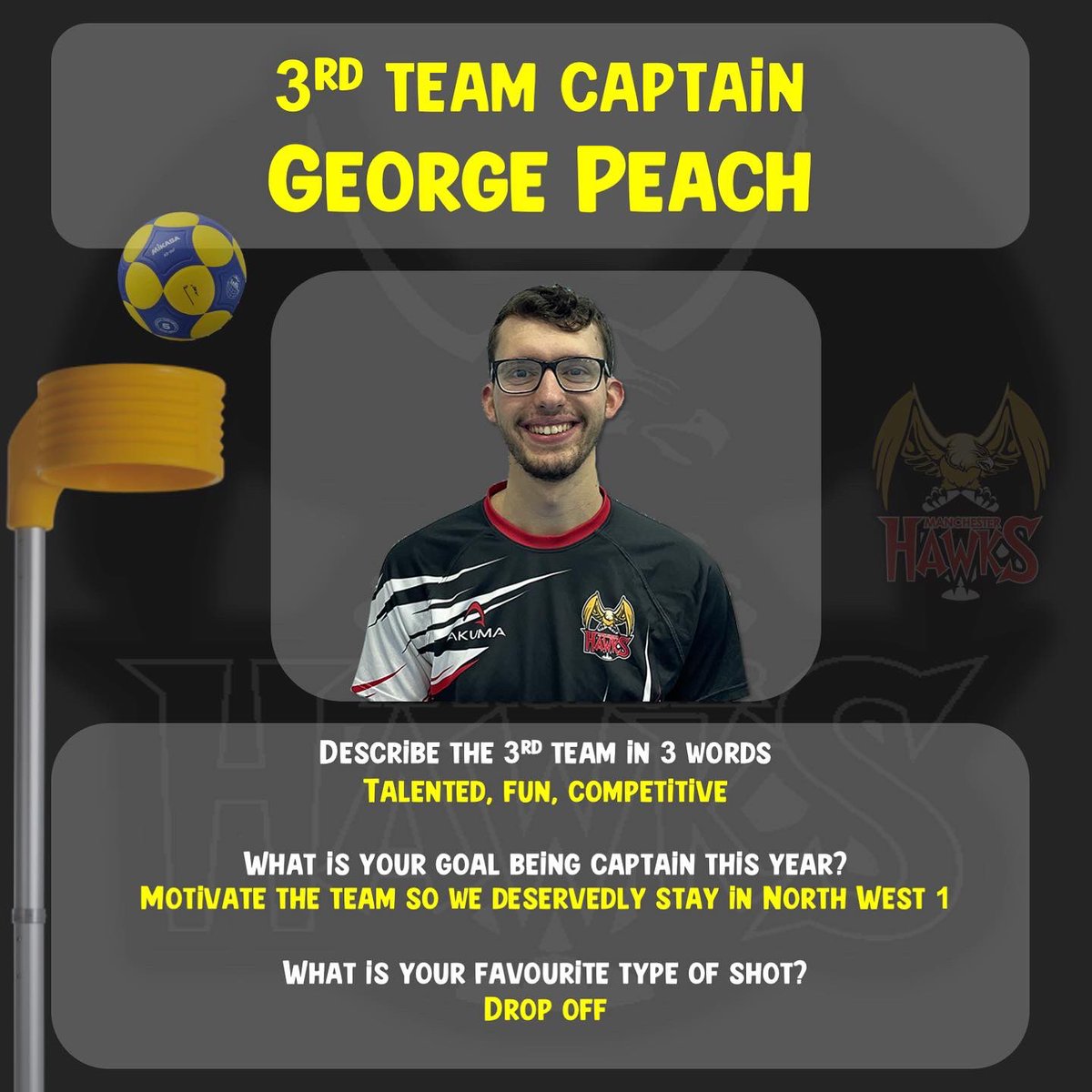 ManchesterHawks's tweet photo. In preparation for fixtures this weekend we want to introduce this season’s captains! 👩🏽‍✈️🧑🏻‍✈️

This year Manchester Hawks have 5 teams entered! 🤩 here are the captains of teams 1, 2 and 3! https://t.co/AT6lYnZ3P3