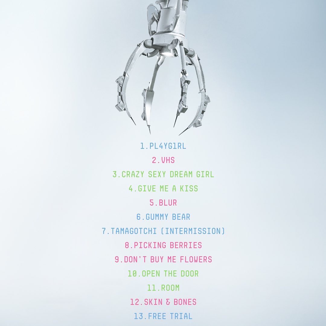 PLAYGIRL // BACK COVER // TRACKLIST

my 2nd album is out October 14th ⚙️ 

claim your song!! 

💙