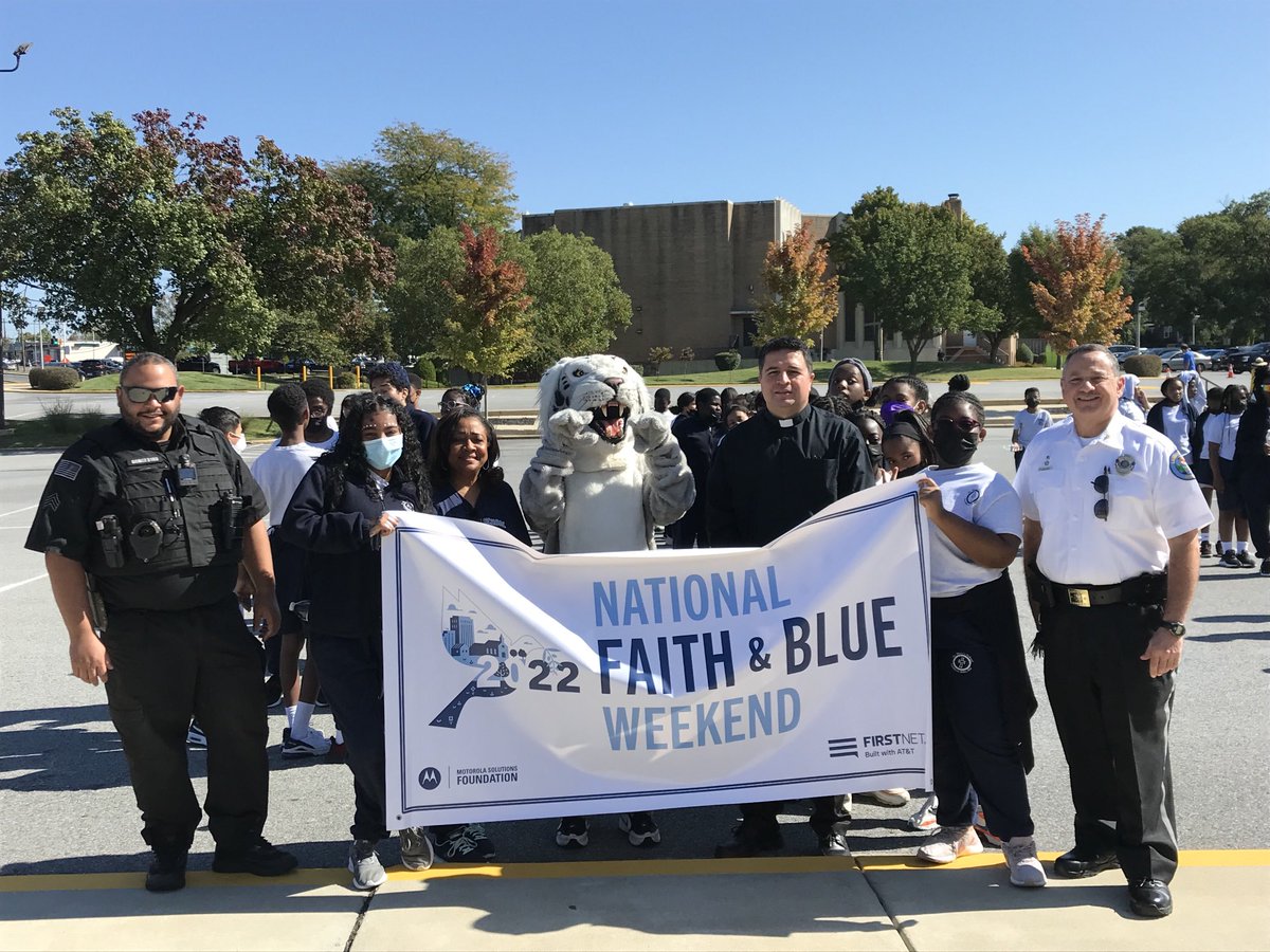 RobLiberati's tweet photo. The Landover Hills Police Department also shared Faith and Blue weekend with St. Mary’s Catholic school in Landover Hills at their walkathon. We are joined by Rev. Evelio And Principal Sandra Hayes #FaithandBlue #FaithandBlue2022 #Landoverhills #LHPD https://t.co/laMhe0n3Ja