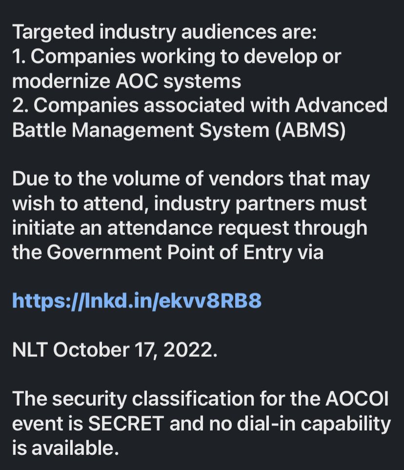505th_CCW's tweet image. Air Operations Center Orientation for Industry
 
The @505th_CCW will assist industry partners in understanding the AOC’s existing processes &amp;amp; systems &amp;amp; create shared awareness as we work together to accelerate C2 on 27 Oct 22 at @Hurlburt_Field.

sam.gov/opp/4e39d8a6cc…