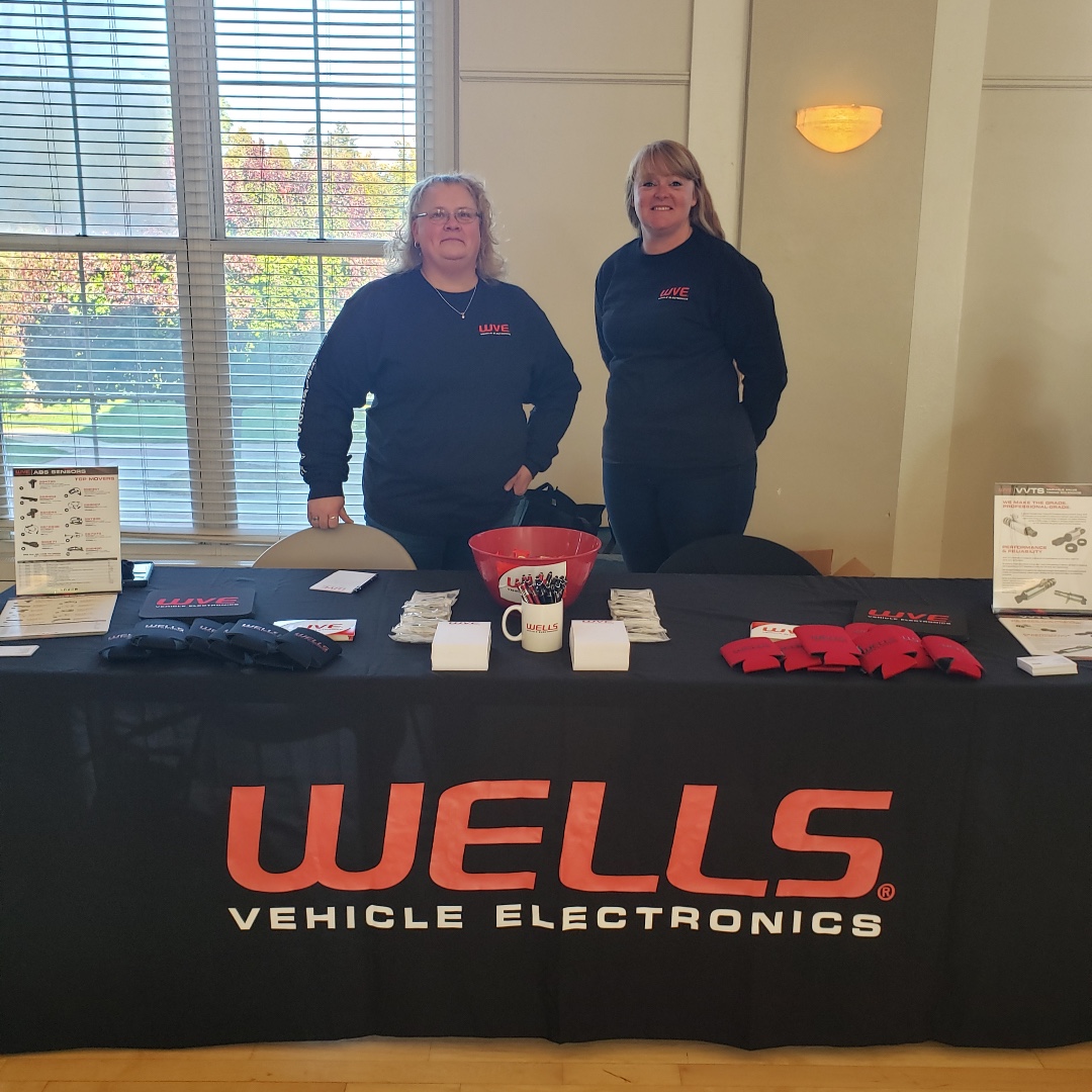 WellsVEcom's tweet photo. Terri Otto (left) and Jill Makarewicz are attending the Ripon College Job Fair today on behalf of Wells Vehicle Electronics. If you're attending the job fair, stop by the Wells table, say "hi," and learn about the great career opportunities we have available! #WorkAtWells https://t.co/p759RyhLhV