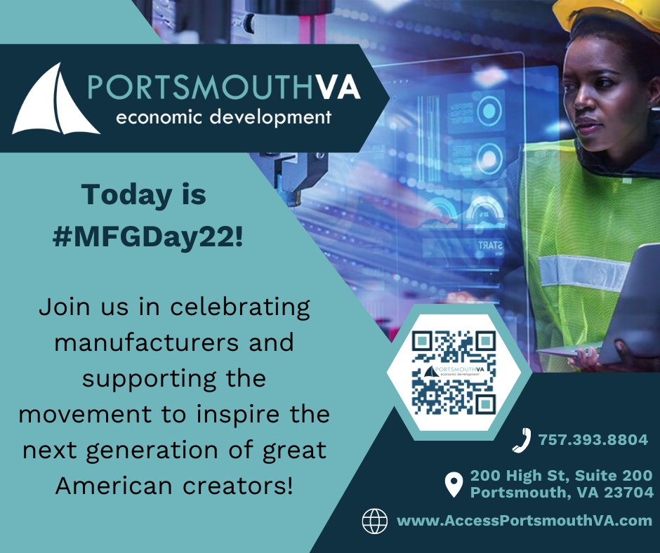 We're joining <a href="/MFGDay/">Manufacturing Day</a> and celebrating the manufacturing industry today, on #MFGDay22!
#economicdevelopment #portsmouthproud