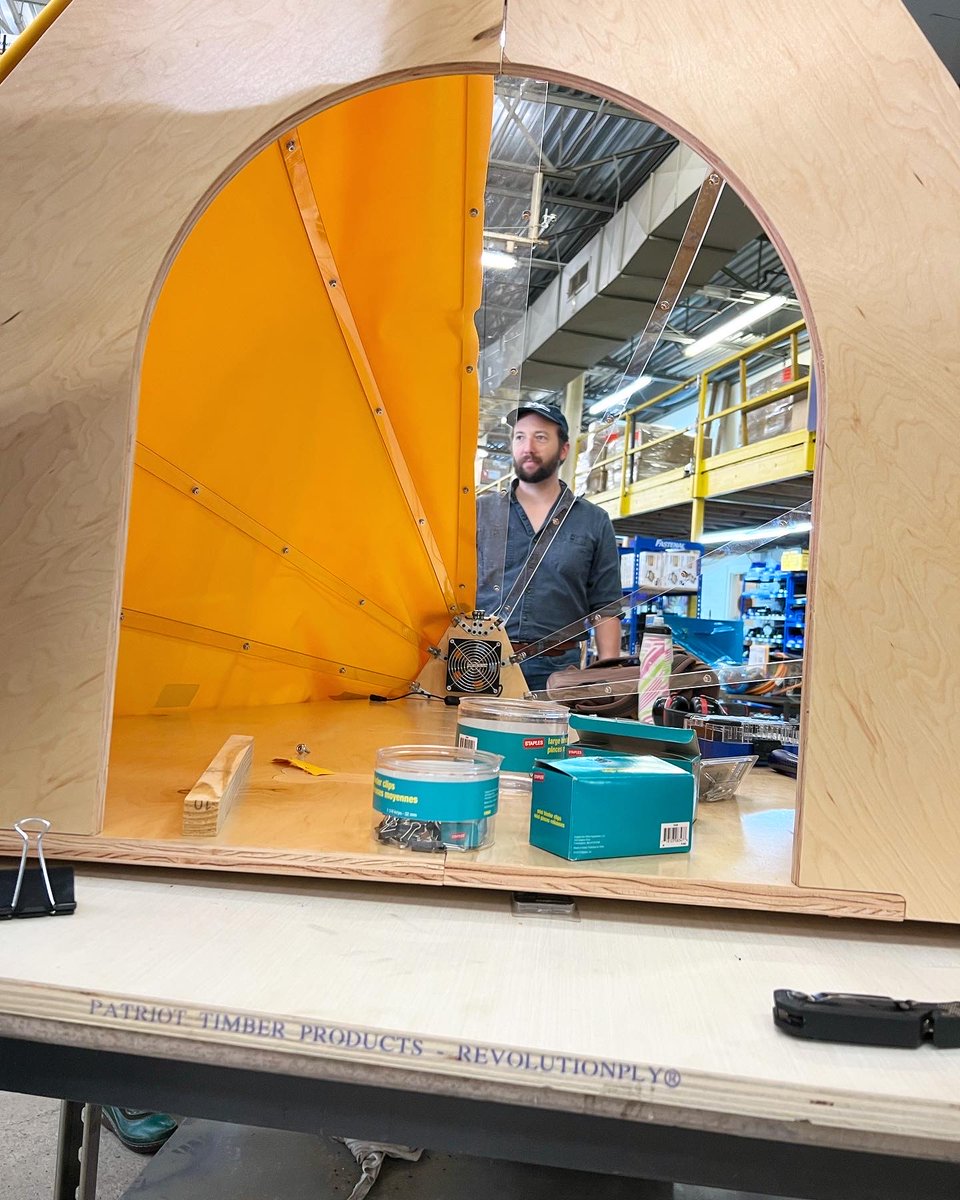 ShopBotTools's tweet photo. 🤖 Team ShopBot 🤖 Triangle Barkitecture progress. Come on out to @BoxyardRTP  tomorrow (Saturday October 8th) from 12-4 and see the final product! There’s even a dog 🎃 Halloween costume contest! Something for everyone.

#ShopBot #CNC #Barkitecture #BoxyardRTP #animalrescue https://t.co/qiS5TLuOgS