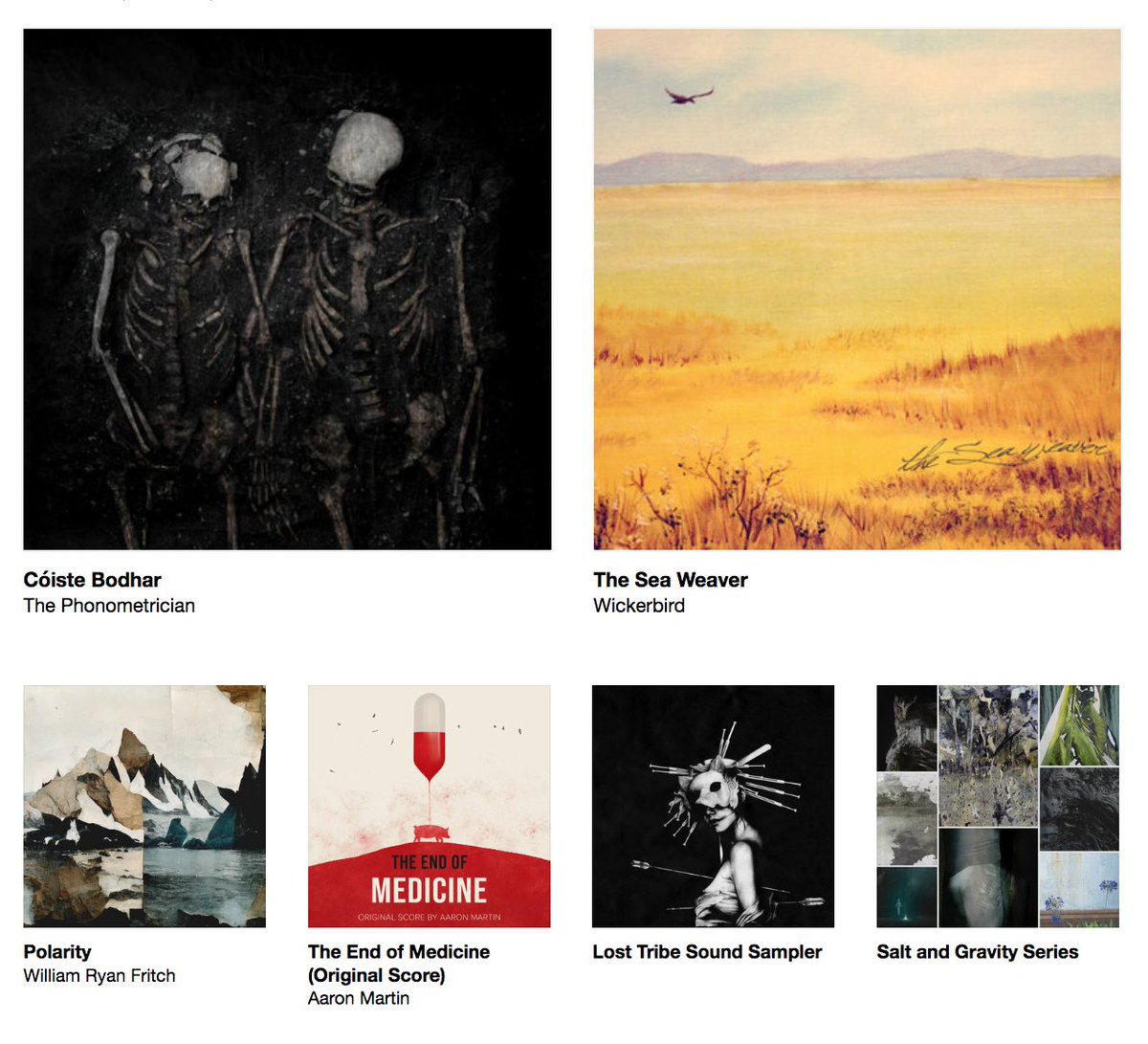 Massive sale on vinyl, CD, tapes through Sunday, new trilogy of William Ryan Fritch (<a href="/WillyRyFry/">William Ryan Fritch</a>) albums announced, great new singles from <a href="/Wickerbird/">Wickerbird</a> and <a href="/TPhonometrician/">The Phonometrician</a> from the coming albums, new <a href="/aaron_martin/">Aaron Martin</a> album out in full. All happening here: losttribesound.bandcamp.com