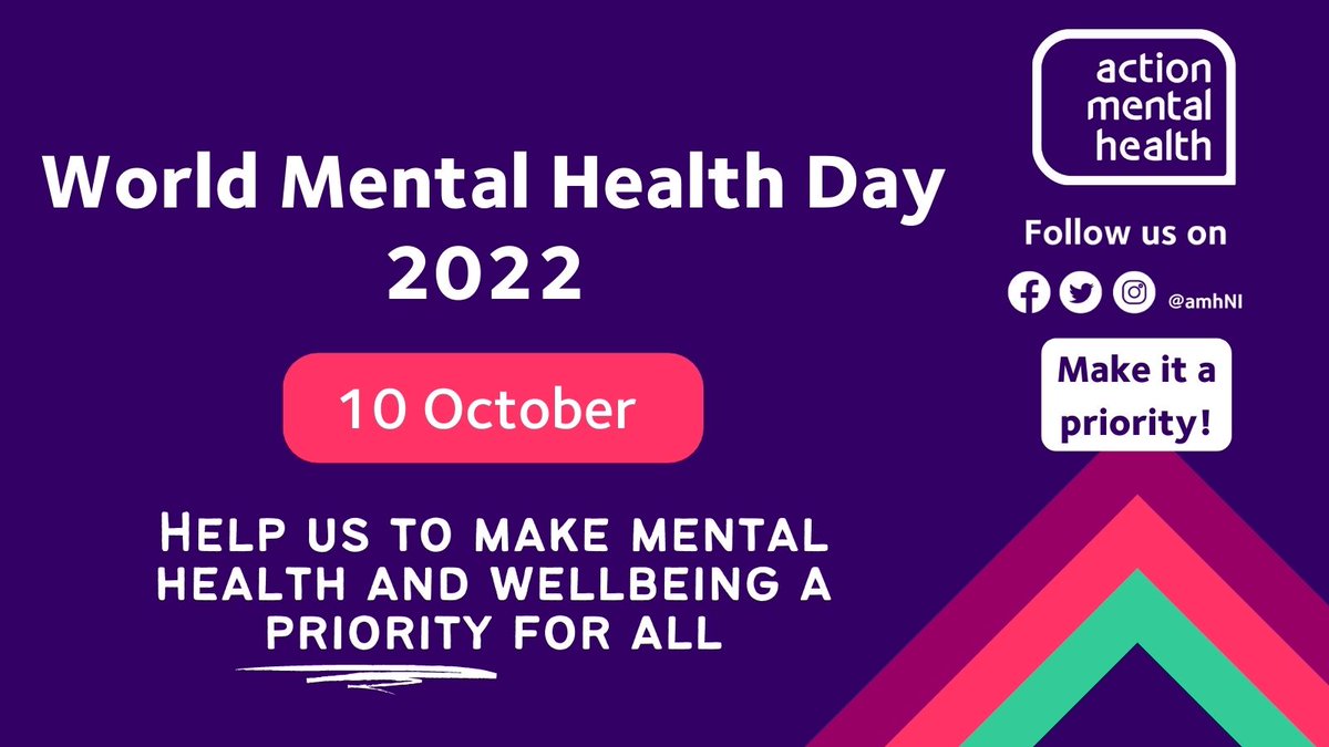 amhNI's tweet photo. It’s #WorldMentalHealthDay, around the world people are acting to ‘make mental health & wellbeing for all a global priority.’
We’re calling for urgent action on these 3 priorities to help make Mental Health a priority in NI.
#WMHD22 #MakeItAPriority #TimeIsRunningOut https://t.co/4YZNQTAdPB