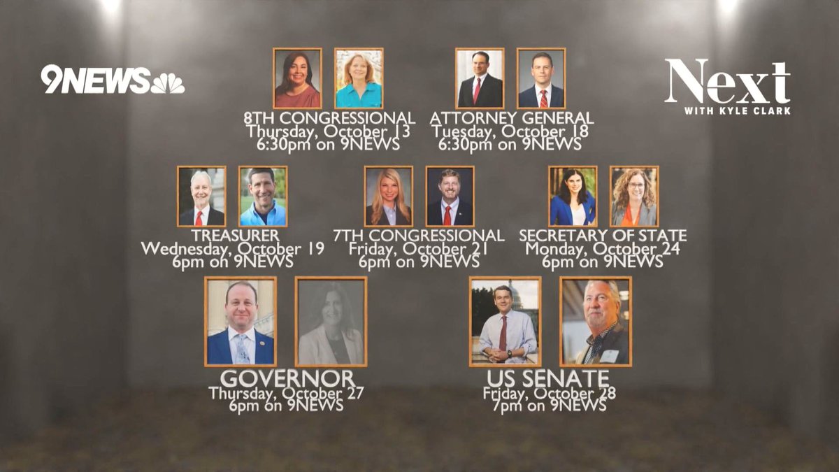 KyleClark's tweet photo. NEW: @heidiganahl (R) declines to debate @jaredpolis (D) on @9News. Our debate series with the other 13 candidates who agreed to debate begins next week. #cogov #copolitics https://t.co/tGslbIEuoR