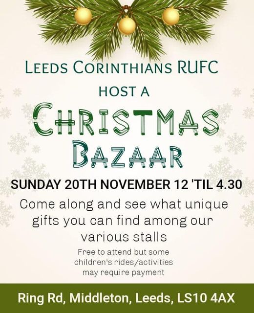 We’re excited to announce that we’re holding a Christmas Bazaar
Sunday 20th Nov 12.00 - 4.30 
The bar will be open so you can have a glass of wine / beer while you shop 
If any local businesses are interested in holding a stall at this event, please contact 
Lexi on 07825 232751