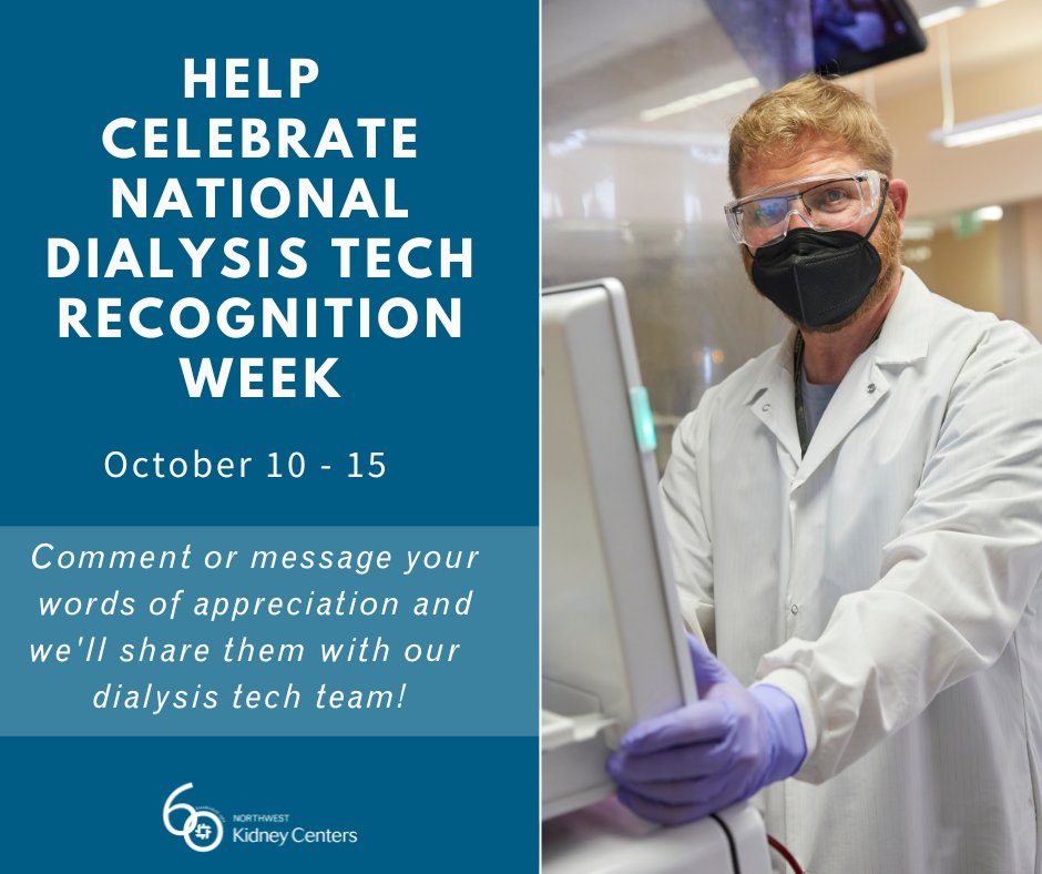 nwkidney's tweet photo. 💙 Help celebrate National Dialysis Technician Week! Comment below or direct message your appreciation and we'll share your kind words with the team throughout the week. Thank you! #nationaldislysistechweek #dialysistech #dialysistechnician #nephorlogy #dialysis #kidneycare https://t.co/WAvduj9slZ