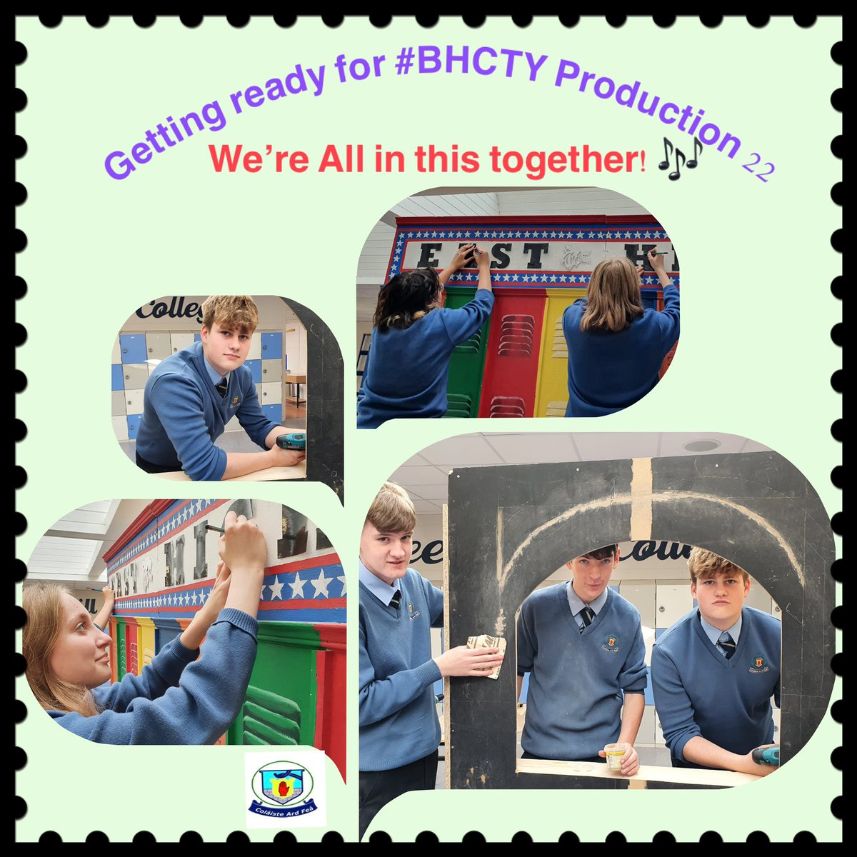 BHCMonaghan's tweet photo. 🎭..and it’s that time of year again for #BHCTY🎭🎶💃#HSM #AllInThistogether 🕺🏻Busy times in #BHCConstruction & #BHCArt🎨 https://t.co/WTbrNuKAul