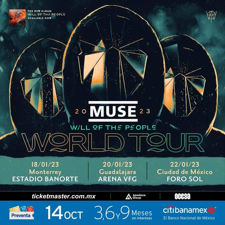 AcappellaMusica's tweet photo. Están listos?  para ver a #muse en su gira por #mexico para el 2023. 🗓️
#2023contodo #ViernesMusical #acapellamusica #musicaenvivo https://t.co/vF3MCd9Enz