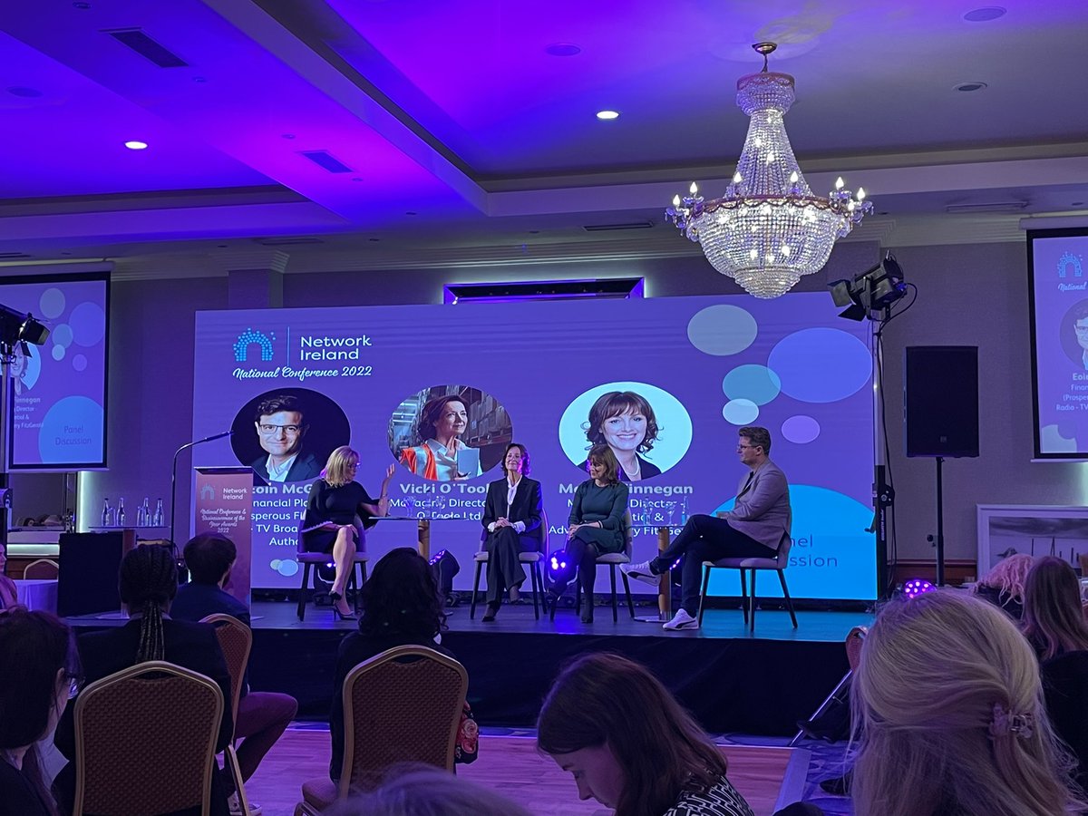 MailoPower's tweet photo. The #PowerOfBelief @KennedyMary MC @PeachyLeanLove Founder Sharon Keegan @lisafallonsport @sthabanks @Meta Dr Vanessa Creaven @spotlight_ocare @NancySmyth_ and @EoinMcGee at the @Network_Ireland Conference @salthill_hotel #Galway today. 

#NetworkIreland #backedbyAIB https://t.co/dbrZwEuNqZ