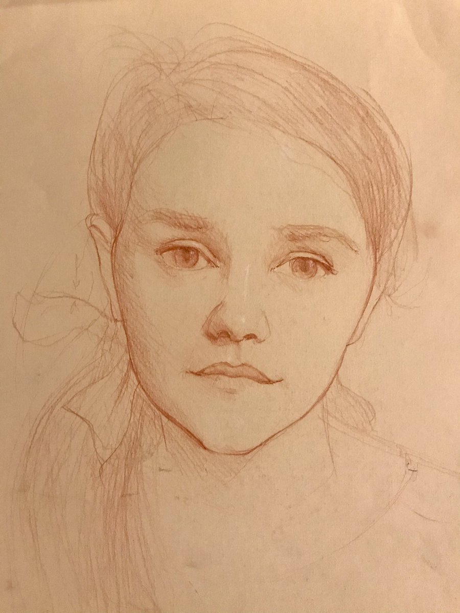 A preparatory study for a portrait commission. #portraitdrawing #sanguinedrawing #art #artistsontwitter #fineart
