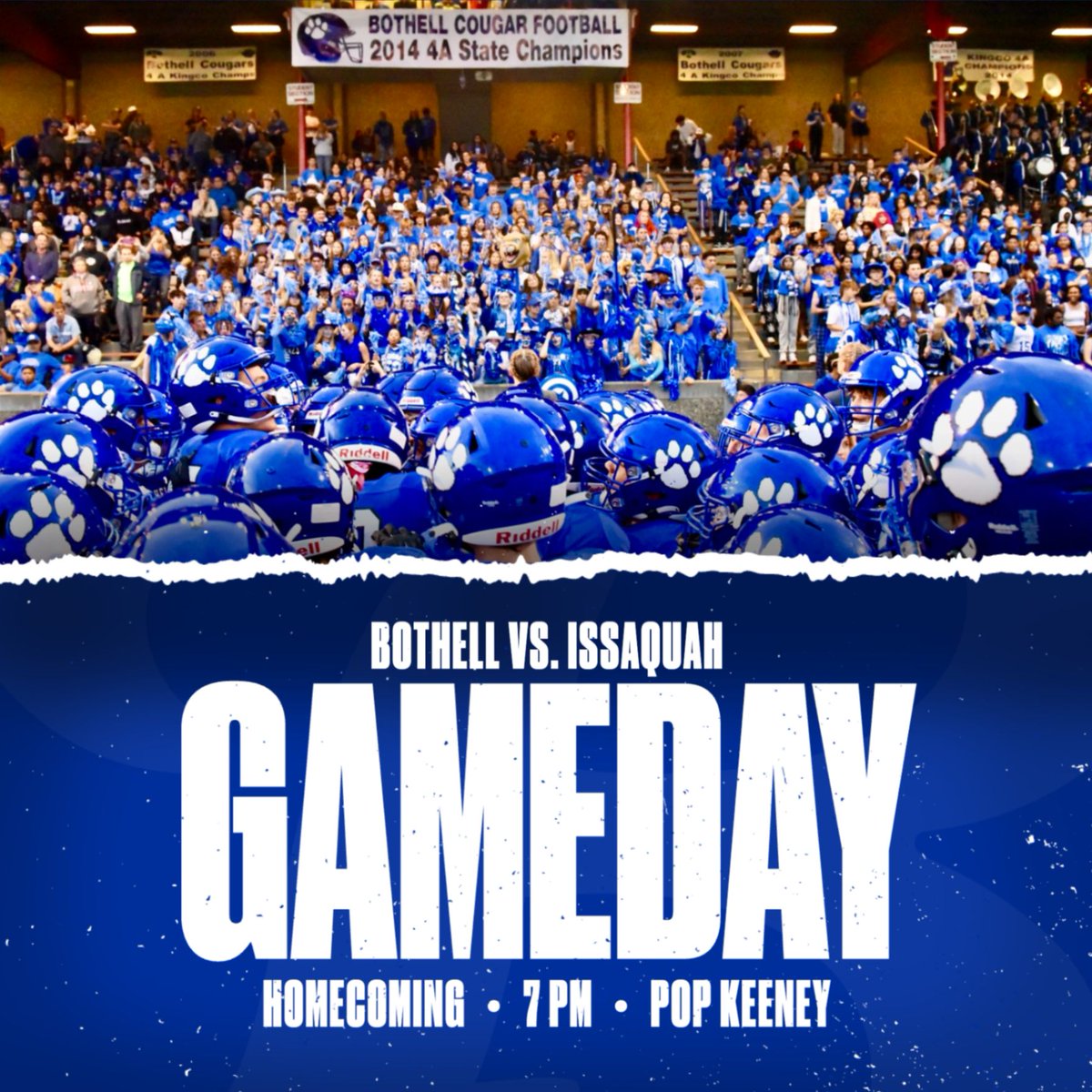 BHSBlueTrain's tweet photo. Happy HOMECOMING #BlueFriday, Coug fans! See you tonight at the Pop for a special @Seahawks #BlueFridayNightLights https://t.co/1UR8kjrLDb