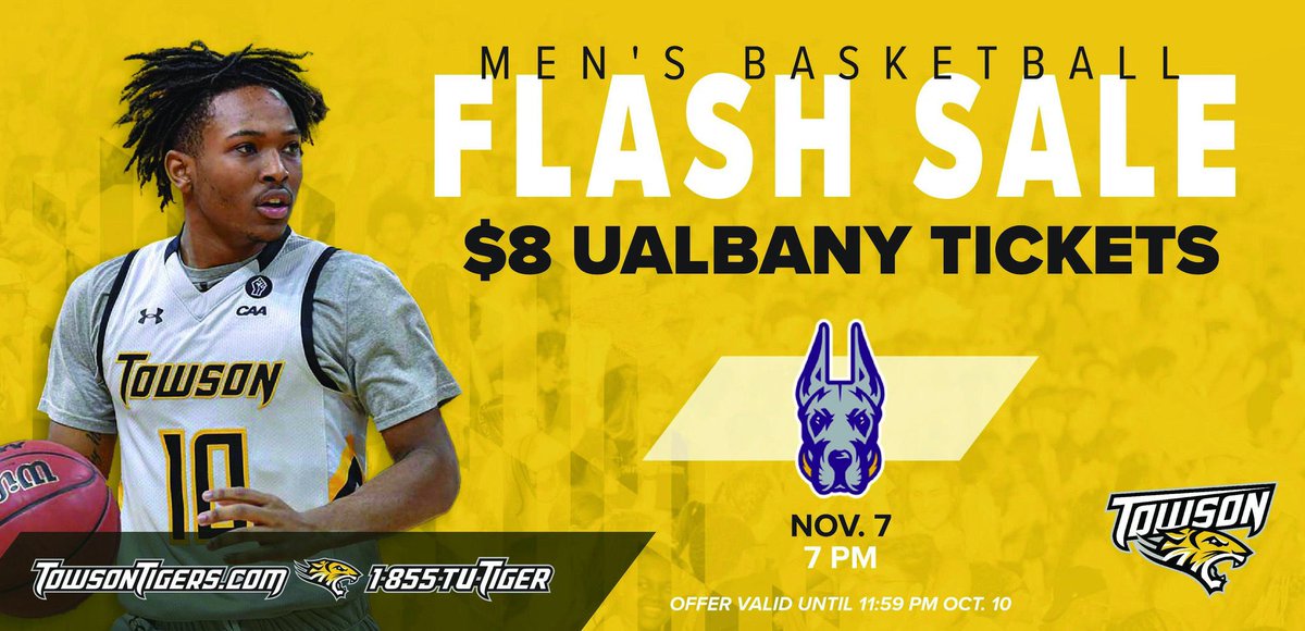 🚨SELL OUT SECU🚨 We need your help to pack the house for our home opener! Take advantage of this flash sale to secure your seats now! 🎟️: am.ticketmaster.com/towson/ism/MjJ… #GohTigers | #UnitedWeRoar