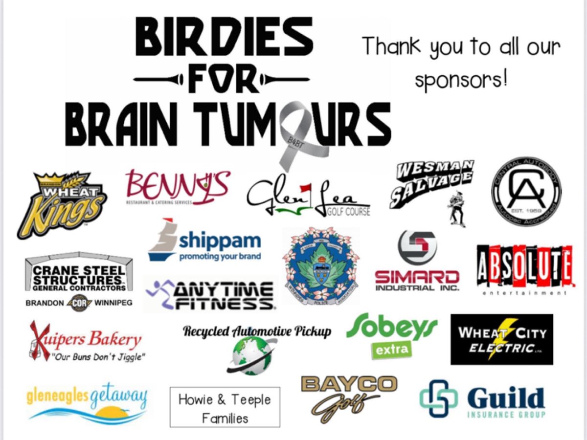 B4BTinfo's tweet photo. Thank you to the sponsors, volunteers, participants, organizers, supporters, donors, friends, family and the team at Glen Lea Golf Course for making the 11th Annual Birdies for Brain Tumours a huge success! We are grateful for your continued support and generosity!⁣⁣⁣ #B4BT https://t.co/PReghmA1xd