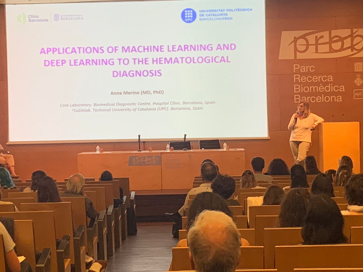 annamerino52's tweet photo. Last week I talked about applications of the Artificial Intelligence to the hematological diagnosis. Thanks to @ISGLOBALorg for the invitation. @codalab_upc @jo_rode https://t.co/rXHINRRaXf