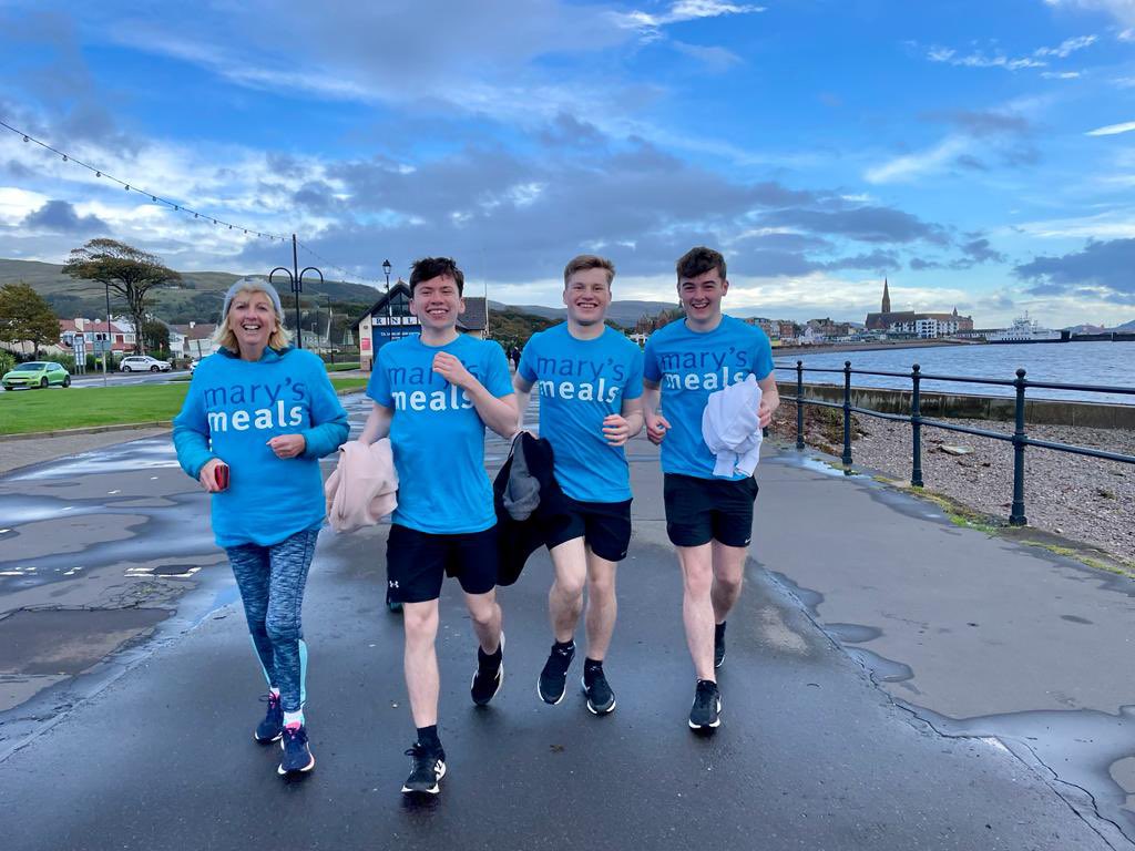 LargsAcademy's tweet photo. A fantastic afternoon supporting @MarysMeals with our annual 5km staff and S6 fun run. Well done to everyone for braving the weather ☔️ and a huge thanks to our community for helping us raise over £4000 ❤️🥇⭐️ https://t.co/ABNxhUrZgW