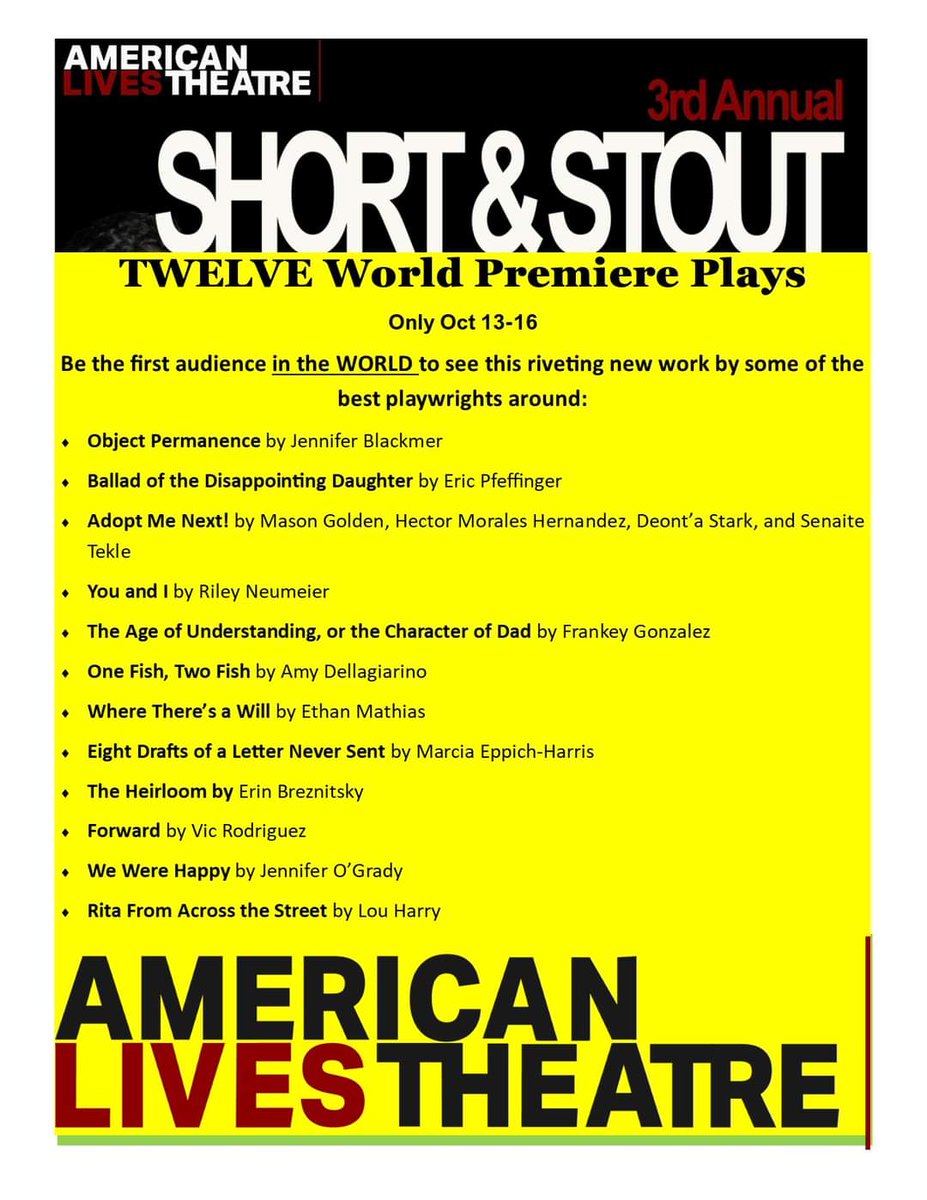 lives_theatre's tweet image. One world premiere is a big deal.
We give you TWELVE.
One Weekend Only - Oct 13-16! Don't Miss It.
indydistricttheatre.org