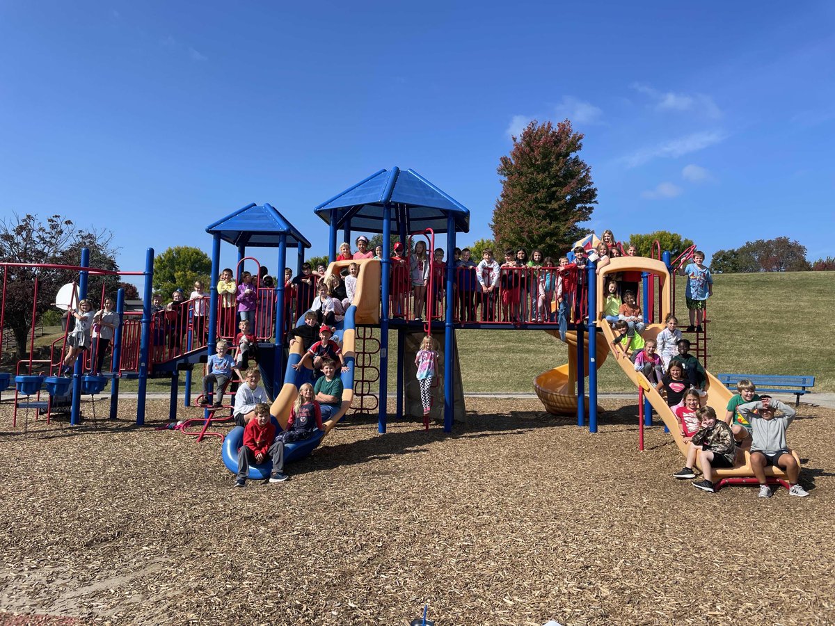 3rd grade enjoying a perfect day at recess!