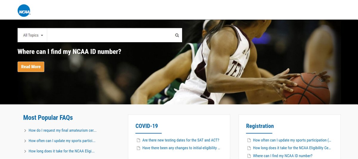 Have questions about your eligibility or the <a href="/ncaaec/">NCAA Eligibility Center</a> certification process? Visit our FAQ page for answers.

➡️ on.ncaa.com/StudentFAQ
