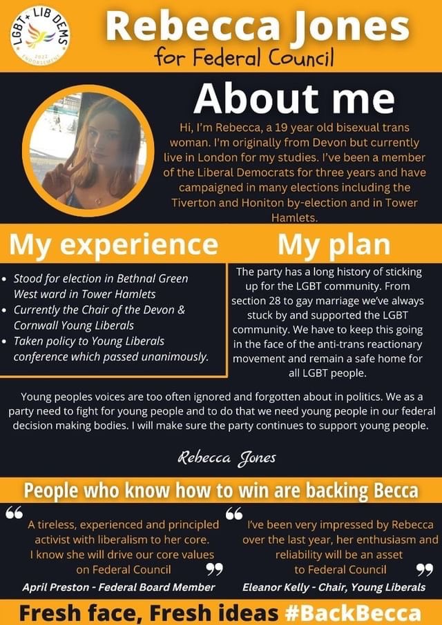 Announcing my manifesto for Federal Council! Designed by the wonderful @CCInLonderland 

#BackBecca