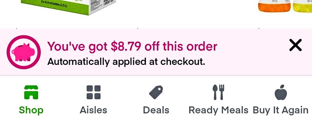tanu_m26's tweet photo. So the money that was credited back to my account due to the delivery of spoilt items is shown as an offer now? What a sneaky design @Instacart https://t.co/G1X8YQIway