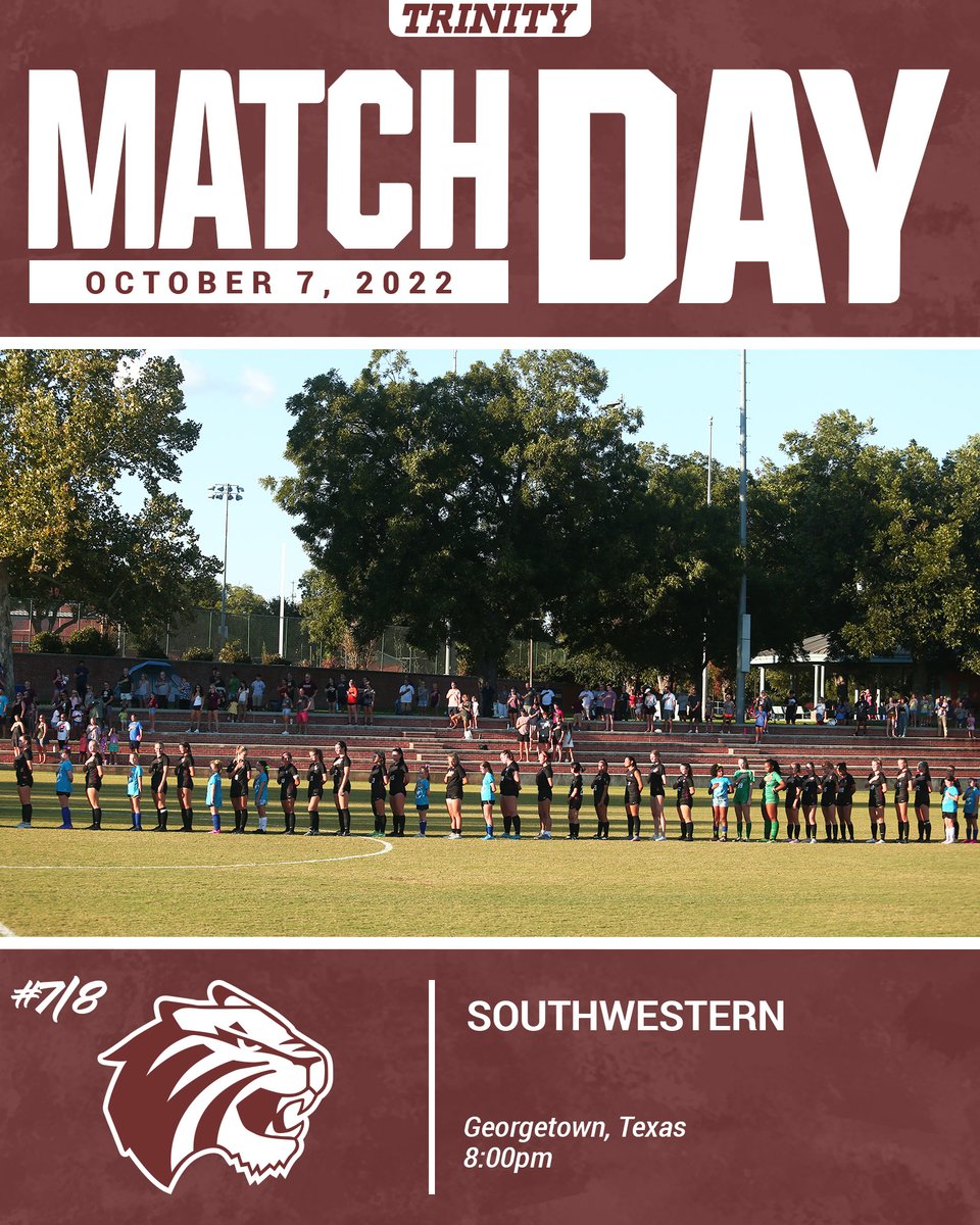 Under the lights on a Friday night! <a href="/No/">no</a>. 7/8 <a href="/TUWSoccer/">Trinity Soccer</a> will take on Southwestern at 8:00 pm. #TigerPride #WeHaveTheBetterBreakfastTaco #SCACwsoc

📈💻: bit.ly/3eauIGZ