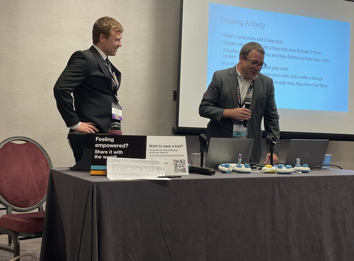 APHfortheBlind's tweet photo. Another morning full of fun sessions at Annual Meeting that included learning about Code Jumper, APH’s outreach efforts in Puerto Rico, and an accessible escape room! #APH22 https://t.co/sRsTwqZKEk