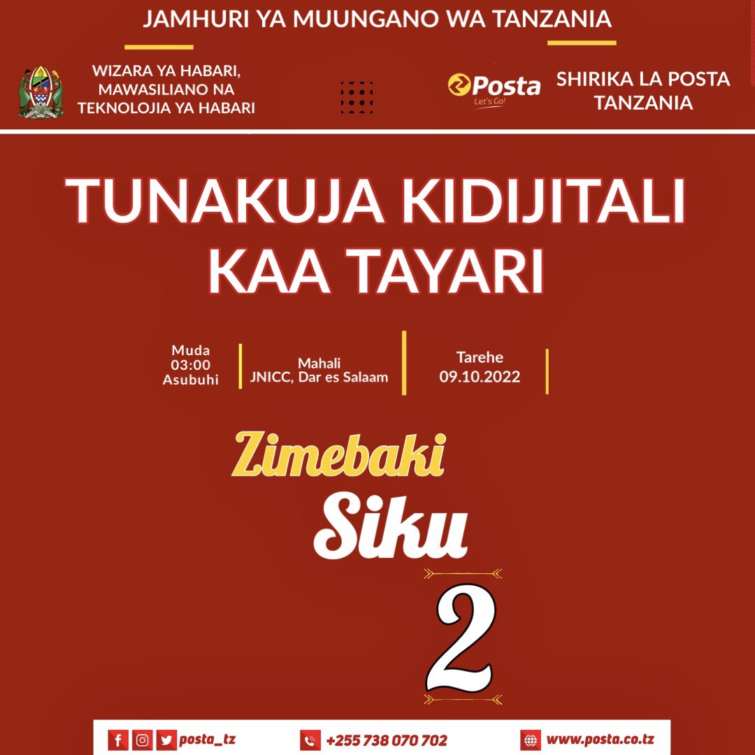 posta_tz's tweet photo. #postakivingine #postatanzania #shirikalaposta #worldpostaday #sikuyapostaduniani https://t.co/Ojf7nULQkV