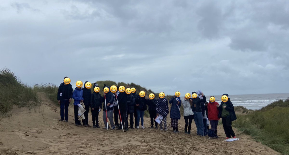 Smiles all round during our geography fieldwork at Formby beach today 🌊☀️@MEACentral
