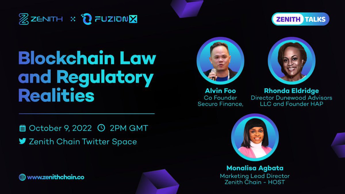 zenithchain_co's tweet photo. Join us this Sunday for the 15th Episode of Zenith Talks 🤩 
 
Set reminder 2 PM GMT ⏰

📍https://t.co/vlbgJLNI1L 

Share queries in the comment section ⬇️
 
#ZenithChain #FuzionX #ZenithTalks #CryptoTalk https://t.co/K9suG72MQK