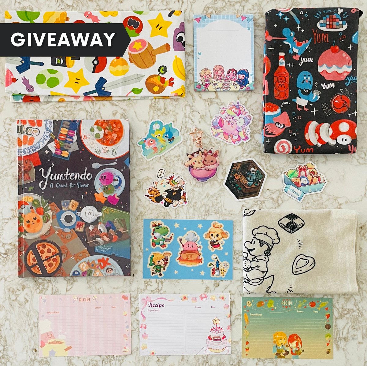 🎉GIVEAWAY🎉
There's one week left to secure your copy of Yumtendo, and what better way to end our journey than with a giveaway?

TO ENTER:
✨Follow <a href="/yumtendozine/">Yumtendo Cookbook | Project Complete!</a>
✨Retweet this post

Open until Friday, Oct 14 @ 8AM PDT. More info and extra entries below! ↴