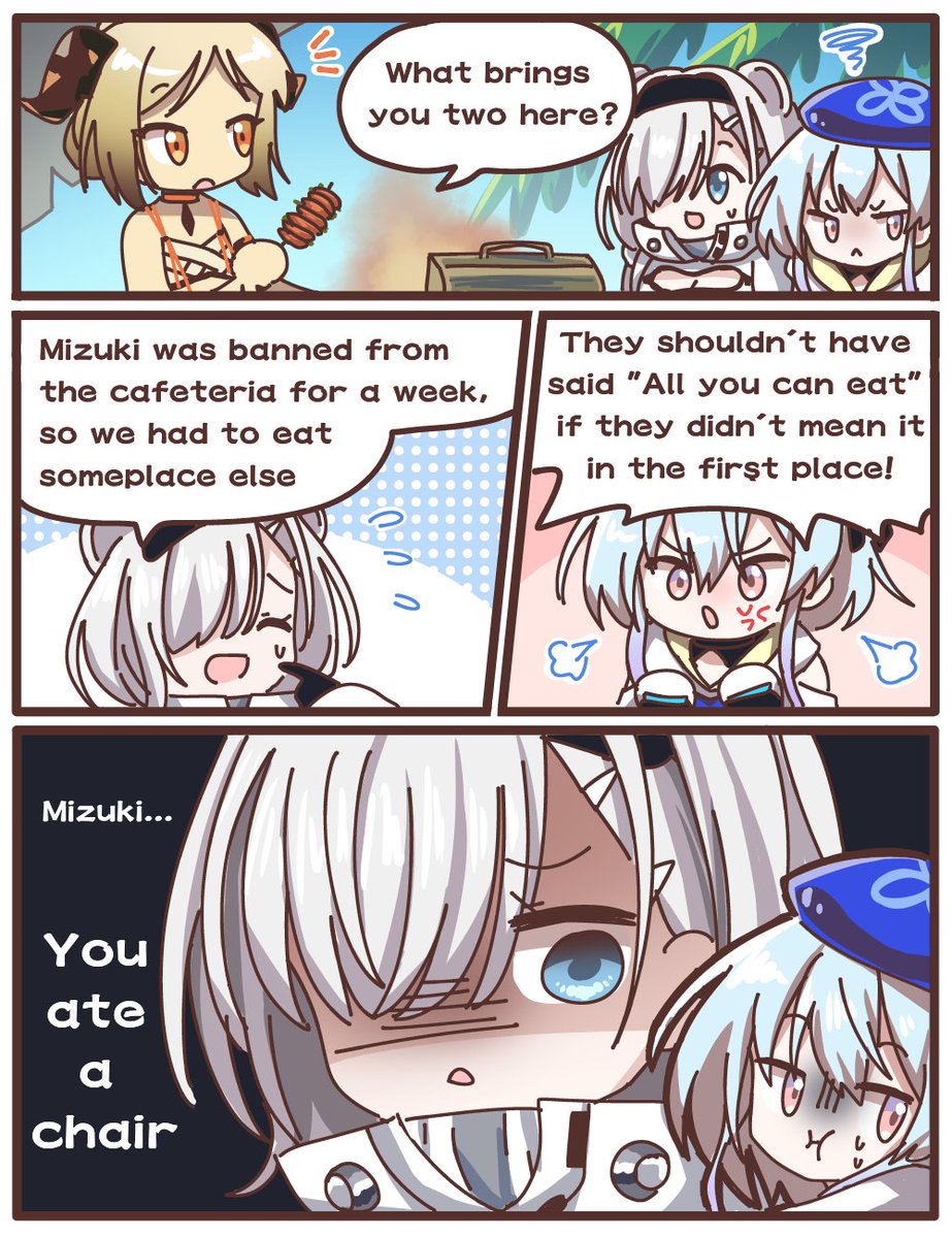 Mizuki is too hungry​  Original idea from @Shura_CS Aurora​posting!   #アークナイツ #明日方舟 #arknights