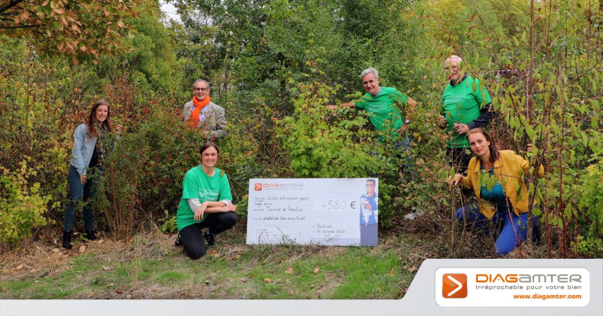 🌳Remise du chèque de 4580€ par @exbrayatdiag, président KOALYS @diagamter &amp; @aleacontroles, pour <a href="/tlse_transition/">Toulouse Transition</a>. Cette somme collectée grâce à nos franchisés, servira à la plantation d’une #microforêt urbaine selon la méthode #Miyawaki 👉 cmft.fr
