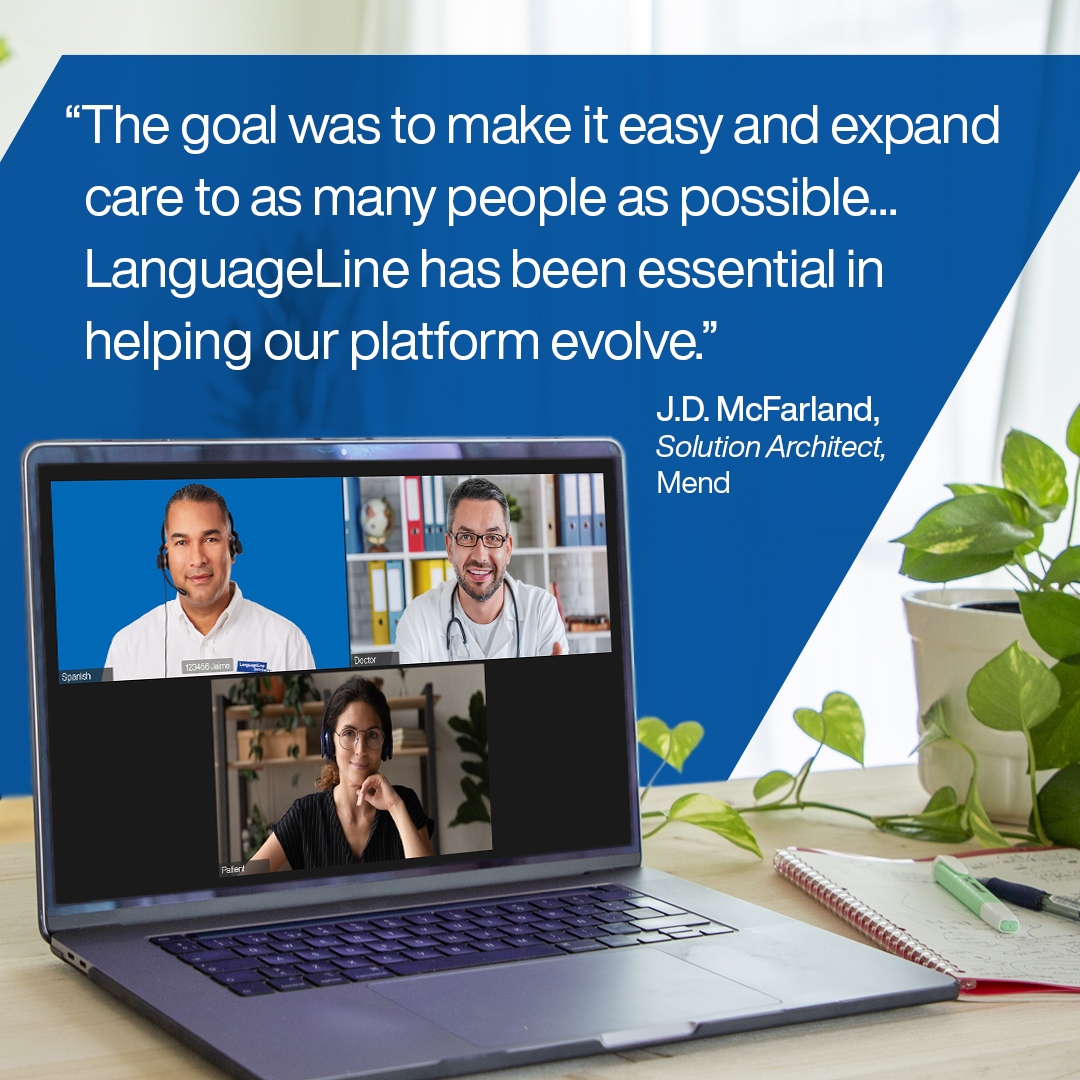 LanguageLine's tweet image. Mend Health, @mendfamily, added one-touch, always-on interpreters to their telehealth platform. 

Watch to learn more here: youtube.com/watch?v=N_7ors…

#interpreting #interpreters #ondemandinterpreter #medicalinterpreter