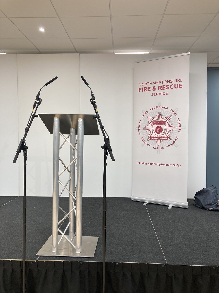 LittleJo44's tweet photo. All set and ready for the NFRS Medal Ceremony 2022. @northantsfire @FireChiefNhants https://t.co/dMgPvbK4DE