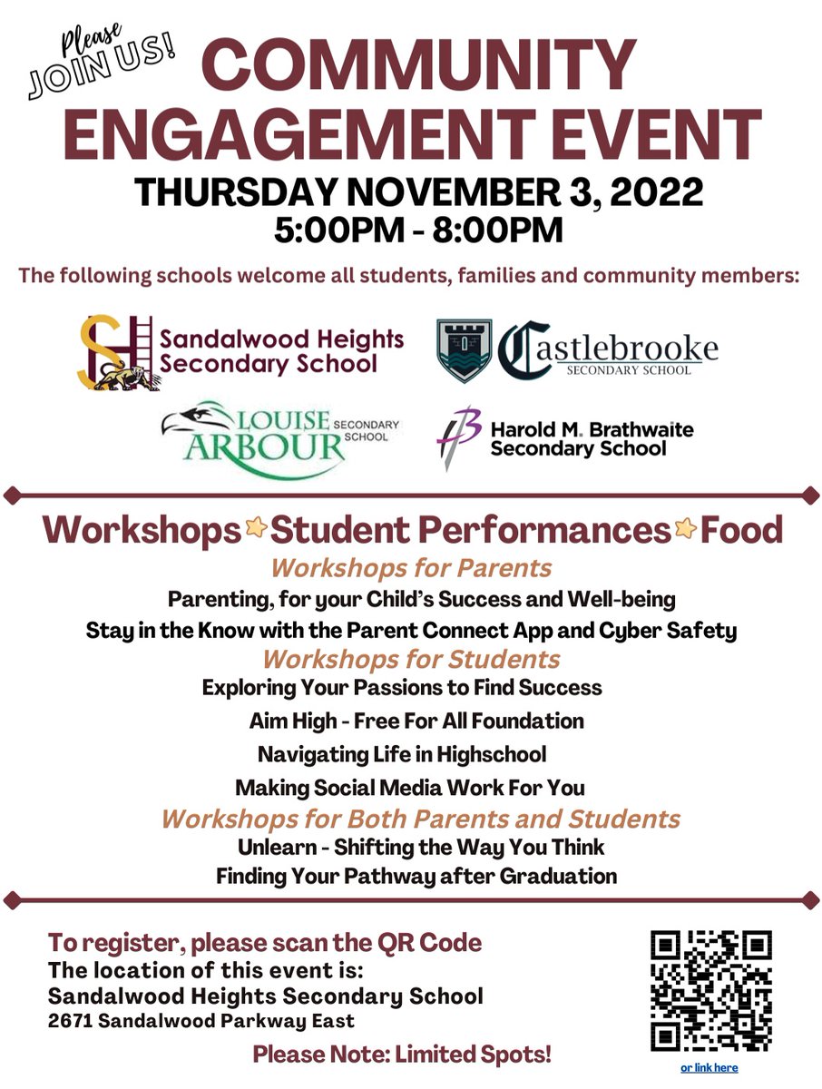 Workshops for parents, students and parents &amp; students on well-being, cyber safety and after graduation.  <a href="/castlebrookess/">CastlebrookeSS</a> <a href="/Castle_Guidance/">CastlebrookeGuidance</a> @CastlebrookeSci <a href="/CastlebrookeACE/">Castlebrooke ACE</a> <a href="/DragonsCouncil/">Castlebrooke SAC</a> <a href="/DECAdragons/">Castlebrooke DECA</a>